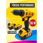 Maxstar Darbesiz 36 V Lı-On Çift Akülü Şarjlı Matkap Vidalama Full Setli Çantalı