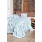 Maxstyle Bambu Baskılı Tek Kişilik Polar Battaniye Seti /H-104556-PERU Blue - 160 x 230 cm - Açık Mavi