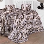 Maxstyle Bambu Baskılı Yatak Örtüsü ÇİFT/H-404811-MİLKY - 200 x 230 cm - Kahverengi