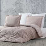 Maxstyle Bambu Çizgili Bej Çift Kişilik Nevresim Takımı - 200 x 220 cm