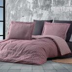 Maxstyle Bambu Çizgili Bordo Double Nevresim Takımı - 200 x 220 cm