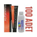Maxstyle Kuaför Seti 60 Ml 100 Adet Saç Boyası + 100 Adet 90 Ml Oksidan Teşhir