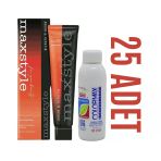 Maxstyle Kuaför Seti 60 Ml 25 Adet Saç Boyası + 25 Adet 90 Ml Oksidan Teşhir