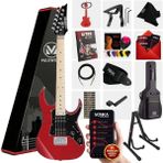 Maxword DE-150RD-ST Maple Klavye HH Manyetik Elektro Gitar Seti - Kırmızı