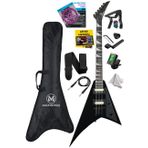 Maxword DG-28BK V Kasa Gül Klavye 2x Zebra Humbucker Manyetik Yüksek kaliteli Elektro Gitar