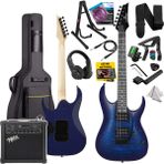 Maxword Grade-25AMP Blue Rosewood Floyde Rose 25 W Amfili Elektro Gitar - Mavi