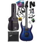 Maxword Grade-25AMP Blue Rosewood Yüksek Kalite Floyde Rose 25W Amfili Elektro Gitar
