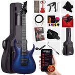 Maxword Grade Blue Rosewood Klavye HH Floyde Rose Elektro Gitar - Mavi