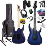 Maxword Grade-ST Blue Rosewood Klavye HH Floyde Rose Elektro Gitar - Mavi