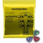Maxword Gt-Acoustic Kaliteli Akustik Gitar Teli 1 Takım Set (Pena Hediye)