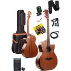 Maxword M450-EQ Profesyonel Masif Ağaç Elektro Akustik Gitar Seti