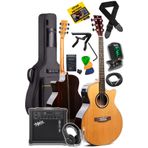 Maxword M501-EQ-AMP Profesyonel Masif Ağaç Amfili Elektro Akustik Gitar Seti