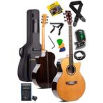 Maxword M501-EQ Profesyonel Masif Ağaç Elektro Akustik Gitar Seti