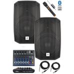 Maxword Maxi-12A-Mixer 12" Aktif Hoparlör Mikser ve Mikrofon Ses Sistemi Seti 2 Adet (1200 W + 1200 W)