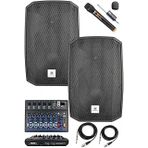 Maxword Maxi-12A-Mixer Set 2 Adet 12 İnç Aktif Hoparlör Mikser Mikrofon Ses Sistemi (1200W + 1200W)