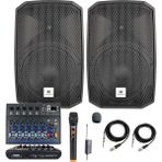 Maxword Maxi-12A-MİXER Set 2 Adet 12 İNÇ Aktif Hoparlör Mikser ve Mikrofon Ses Sistemi (1200W + 1200W) - Siyah - Paket-3