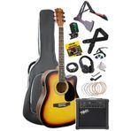 Maxword MCG-750SB-AMP Kaliteli EQ 25W Amfili Elektro Akustik Gitar Seti