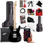 Maxword TLX-60BK-25AMP Telecaster Maple Klavye HH 25 W Amfili Elektro Gitar Seti - Siyah