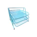 Maxx 2003C Metal 3 Lü Hareketli Evrak Rafı - Pastel Mavi