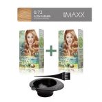 Maxx Deluxe 2'Li Natural Beauty Amonyaksız Saç Boyası 8.73 Altın Karamel, Boya Tası, Fırça Hediye!