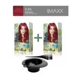 Maxx Deluxe 2'Li Natural Beauty Amonyaksız Set Saç Boyası 5.65 Nar Kızılı, Boya Tası, Fırça Hediye!