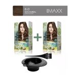 Maxx Deluxe 2'Li Natural Beauty Amonyaksız Set Saç Boyası 6.0 Koyu Kumral, Boya Tası, Fırça Hediye!