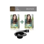 MAXX DELUXE 2'li Natural Beauty Amonyaksız Set Saç Boyası 7.0 Kumral, Boya Tası ve Fırça Hediye!