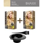 Maxx Deluxe 2'Li Paket Beauty Expert Set Boya 10.0 Açık Sarı, Boya Tası Ve Fırça Hediye!