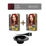 MAXX DELUXE 2'li Paket Beauty Expert Set Boya 5.56 (55.46) Kızıl Büyü, Boya Tası ve Fırça Hediye!