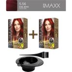 Maxx Deluxe 2'li Paket Beauty Expert Set Boya 5.56 Kızıl Büyü, Boya Tası ve Fırça Hediye!