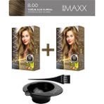 Maxx Deluxe 2'Li Paket Beauty Expert Set Boya 8.00 Yoğun Açık Kumral, Boya Tası Ve Fırça Hediye!