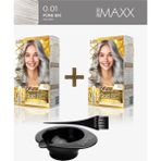 Maxx Deluxe 2'Li Paket Golden Beauty Set Saç Boyası 0.01 Füme Gri, Boya Tası Ve Fırça Hediye!