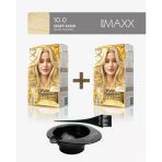 Maxx Deluxe 2'Li Paket Golden Beauty Set Saç Boyası 10.0 Sedef Sarısı, Boya Tası Ve Fırça Hediye!