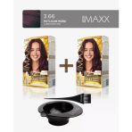 Maxx Deluxe 2'Li Paket Golden Beauty Set Saç Boyası 3.66 Patlıcan Moru, Boya Tası Ve Fırça Hediye!