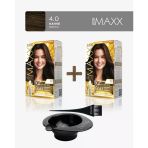 Maxx Deluxe 2'Li Paket Golden Beauty Set Saç Boyası 4.0 Kahve, Boya Tası Ve Fırça Hediye!