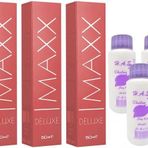 Maxx Deluxe 4.65 Şarap Kızılı 3x60 ml Tüp Saç Boyası + 3 Adet Oksidan