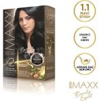 Maxx Deluxe BEAUTY EXPERT 1.1 Mavi Siyah Krem Saç Boyası Onarıcı Etki ile Güçlü Bakım