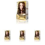 MAXX DELUXE Gold serisi 24K Altın Parçacıklı Serum ile 1 Kutu 2 x 50 ml ve Geliştiriciler Saç Boyası (KOYU KARAMEL 7.7) (4 paketi)