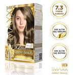Maxx Deluxe Golden 24K Altin Icerikli Sac Boyasi 7.3 Findik Kabugu 2 Boyama