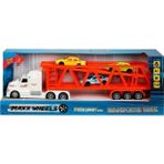 Maxx Wheels 23198 1:50 Sesli ve Işıklı Taşıyıcı Beyaz Tır Kırmızı Römork