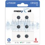 Maxy Cell MaxyCell 6 Adet CR1220 DL1220 1220 LIR1220 3V Maxycell Lityum Pil Lityum Düğme Pil - Gri
