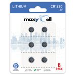 Maxycell 6 Adet CR1220 DL1220 1220 LIR1220 3V Maxycell Lityum Pil Lityum Düğme Pil