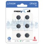 MaxyCell CR1620 Lityum Para Hücresi Pil 3V Yüksek Kapasiteli Uzun Ömürlü Güvenilir Güç Saatler, Anahtarlıklar, Oyuncaklar, Hesap Makineleri, Tıbbi Cihazlar, Termometreler, Sızdırmaz DL1620 ECR1620 (6
