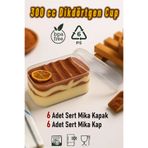 May 6'lı Tiramisu Cup 300 cc Mika Kase Plastik Şeffaf Kapaklı Sunum Kabı Tatlı & Meze Ve Salata Kap