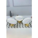 MAY HOME 3'Lü Porselen Kand Ayaklı Sofra Sunum Tabağı Seti & Meze Yemek Tatlı Salata Sunumluğu