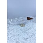 May Home Gümüş Ayaklı Cam Peynir Meyve Kurabiye Salata Sunum Tabağı