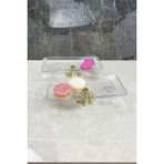 May Home Kand 2'li Metal Ayaklı Madlen Cam Sunum Tabağı & Ikramlık Tatlı Servis Tabağı - Gold