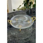 May Home Taban Ayaklı Cam Kek Pasta Kurabiye Servis Sofra Sunum Tabağı - Şeffaf