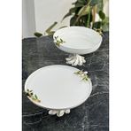 May Home Zeytin Model Porselen Tabak Sofra & Sunum & Meyvelik & Tatlı Servis Seti - Şeffaf