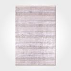 Maya Çizgili Krem Polyester Dikdörtgen Pamuk Makinada Yıkanabilir Kaymaz Taban Dijital Makine Baskı Salon Halı-I-Cr-Printed Carpet-2072PC-200x300